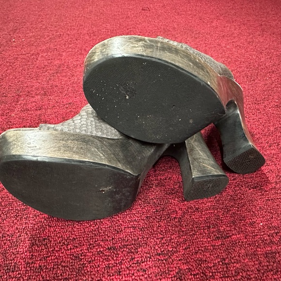 Colleen Cordero Woven Leather/ Suade Platform Wedge Clogs Made in USA - Picture 3 of 4